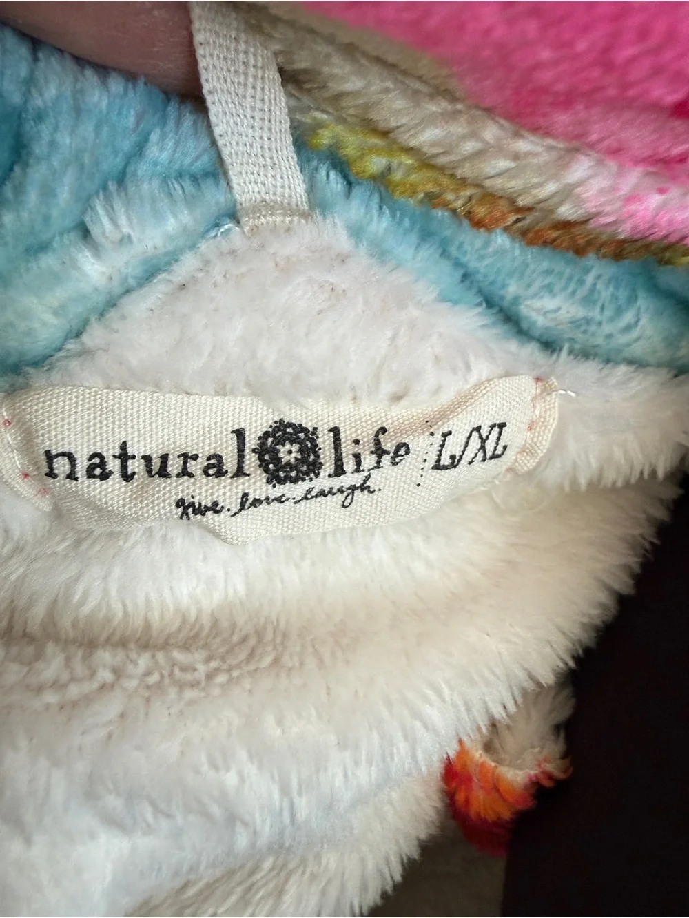 NATURAL LIFE Towel Wrap L/XL Vibrant Multicolor Ruffle-Hem Mushrooms